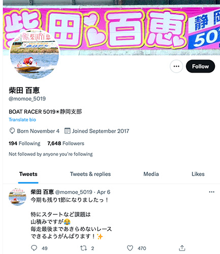 Twitterフォロワーは7600人程度