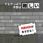 予想は難しいという感想もある